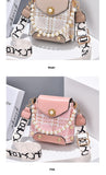 Women's Crossbody Bag, Girls' Cute Princess Wallet, Classic Shoulder Summer Pearl Chain Phone Bag