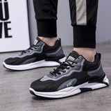 Fashion Black and White Sneakers, Casual Outdoor Lightweight Breathable Sports Shoes for Men