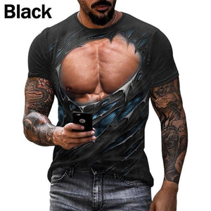 Summer Fashion Muscular Man, 3D Digital Print T-shirt