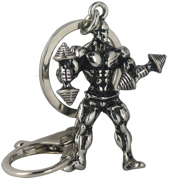 Athletic Muscular Man Fitness, Metal Keychain