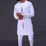 African Ethnic Style, Solid Color Casual Men's Suit