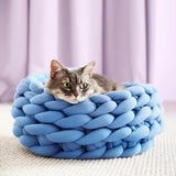 Cat House Cushion, Soft Long Plush Warm Pet Mat, Cute Kennel Cat Sleeping Basket Bed, Round Fluffy Comfortable Touch Pet Products