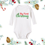 Christmas Newborn Baby White Long Sleeves Jumpsuit