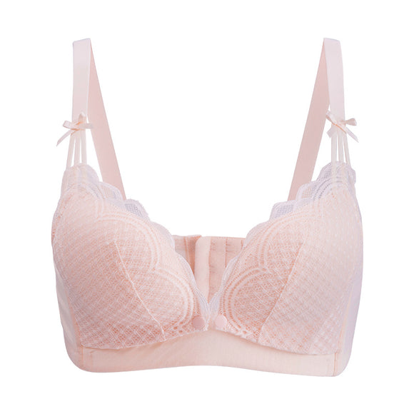 Postpartum Nursing Bra, Gather Lace No Underwire Bra