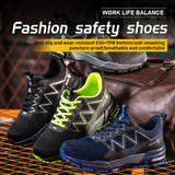 European Code Flying Woven Steel Toe Cap Safety Shoes, Male Attack Shield and Anti-stab Casual Sneakers