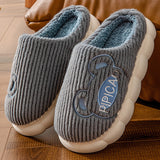 Cute Bear Home Slippers, Warm Thick Bottom Non-slip Couple House Shoes, Winter Floor Bedroom Flip-flops for Women or Men