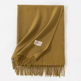 Pure Color Artificial Cashmere Scarf, Women's Winter High-grade Shawl