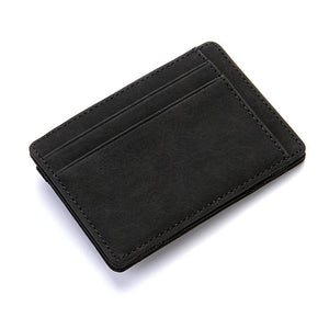 PU Creative Magic Flip Card Holder Men's Lady's Wallet Zipper Coin Short Purse