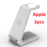 3 in 1 Fast Charging Station Wireless Charger Stand, Wireless Quick Charge Dock Phone Holder