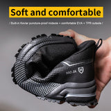 European Code Flying Woven Steel Toe Cap Safety Shoes, Male Attack Shield and Anti-stab Casual Sneakers