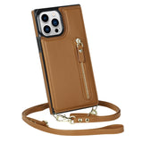 Crossbody Shoulder Strap Flip Card Zipper Protective Shell