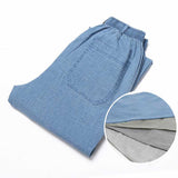 Linen Solid Color Casual Pants