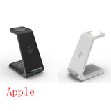 3 in 1 Fast Charging Station Wireless Charger Stand, Wireless Quick Charge Dock Phone Holder