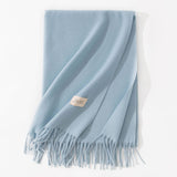 Pure Color Artificial Cashmere Scarf, Women's Winter High-grade Shawl