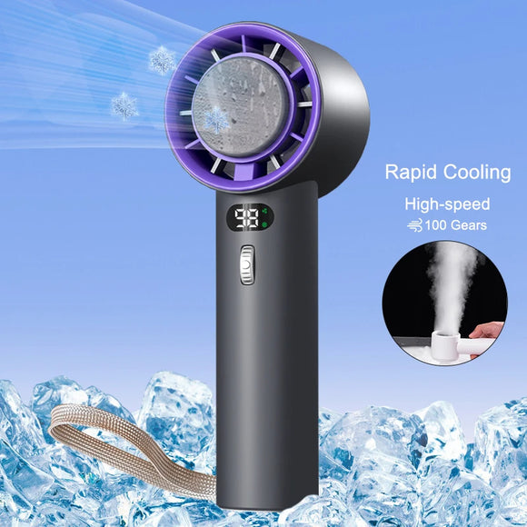 Portable Handheld Turbo Fan, Cooling Semiconductor Refrigeration, 3000mAh Battery Wind Speeds, Adjustable Mini Personal Equipment