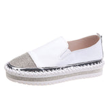 New Round Head, Rhinestone Flat Shoes