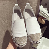 New Round Head, Rhinestone Flat Shoes