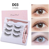 Natural Long Lasting, Magnetic Liquid Eyeliner & Magnetic False Eyelashes & Tweezer