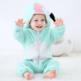 Flannel Hooded Baby Bodysuit