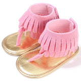 Summer Girls' Sandals, Children's Retro Tassel Flannel Baby Shoes