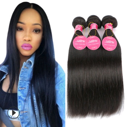 Real Human Hair, Straight Wave Curtain Natural Color Wig