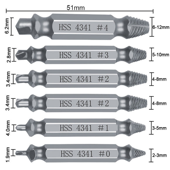 Screwdriver repair tools, slip-tooth head screw remover