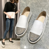 New Round Head, Rhinestone Flat Shoes