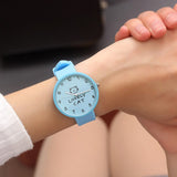 Cartoon Kids' Quartz Watch, Silicone Candy Color Students' Watch, Girls' Fashion Teens' Wristwatch