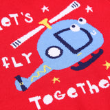 Double Cartoon Jacquard Helicopter Boy Sweater