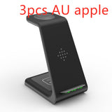 3 in 1 Fast Charging Station Wireless Charger Stand, Wireless Quick Charge Dock Phone Holder