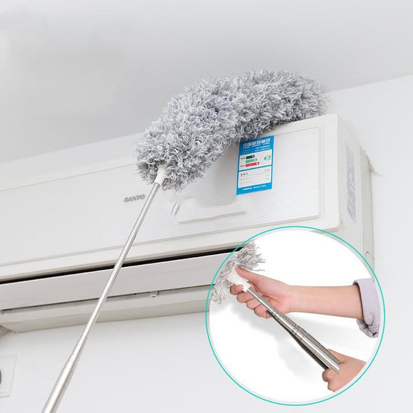 Telescopic Pole, Washable Easy Apply Long Handle Extendable Duster, Static Stainless Steel, Lengthen Roof Cleaning, Bendable Brush