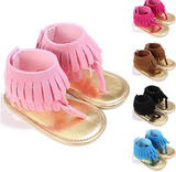 Summer Girls' Sandals, Children's Retro Tassel Flannel Baby Shoes