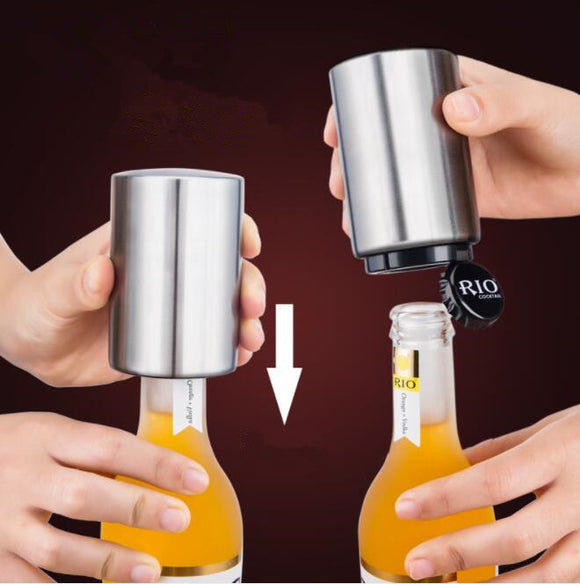 Stainless Steel Beer Bottle Opener, Press Can Screw, Cool Idea-s