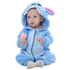 Flannel Hooded Baby Bodysuit