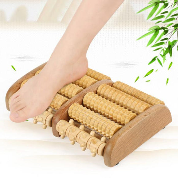 Dual Wooden Foot Massager Roller, Relieves Plantar Fasciitis, Heel Arch Pain and Stress Relief