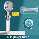 Shower Head Water Saving Flow 360 Degrees Rotating with Small Fan ABS Rain High Pressure Spray Nozzle