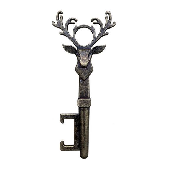 Deer's Head Beer Bottle Opener, Metal Craft Bottle Screw