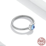 S925 Sterling Silver Platinum Plated Moonlight Lovers' Ring