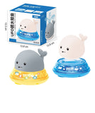 Baby Cute Cartoon Whale Floating Spraying Water Bath Toys with Light Music, LED Children Playing Activity Tools