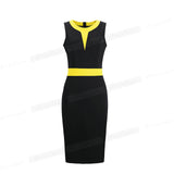 Work Office Ladies Pencil Sleeveless Clothes Dress for Women