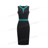 Work Office Ladies Pencil Sleeveless Clothes Dress for Women