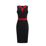 Work Office Ladies Pencil Sleeveless Clothes Dress for Women