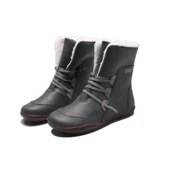 Warm Cotton Shoes, Large Size Round Head Strap Flat Bottom Foreign Trade Plus Velvet Snow Boots