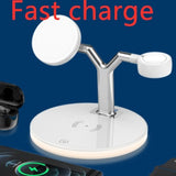 Compatible with Apple, 3 in 1 Magnetic Wireless Charger, 15W Fast Charging Station for Magsafe Chargers