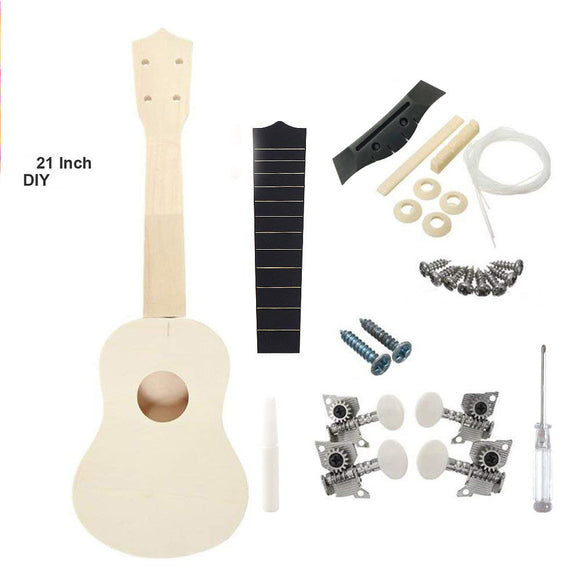 Assemble 21 inches ukulele DIY children's small guitar handmade material package, painted wooden homemade activities