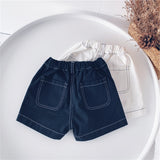 Spring and Summer Boys and Girls' Jeans, New Hot Children's Casual Five-point Baby Pants