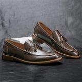 Men's Trendy Shoes, Leather Business Dress Formal Loafers