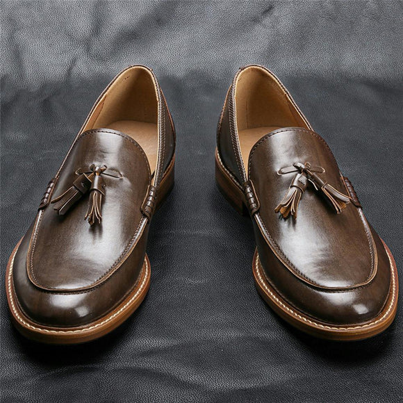 Men's Trendy Shoes, Leather Business Dress Formal Loafers