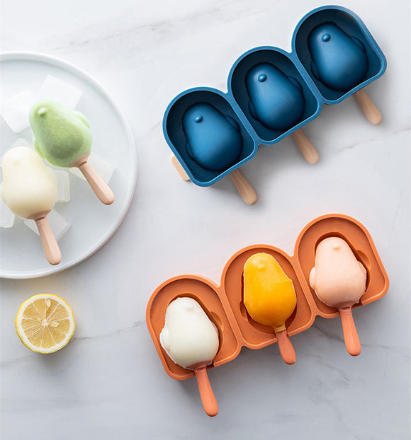 Silicone Bird Shape Ice Cream Mold, Popsicle Mould with Sticks, DIY Dessert Cake Decoration Tool