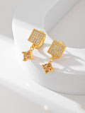 European and American Square Fashion Zircon Earrings